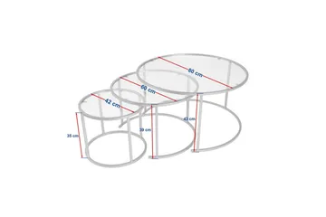 Soffbordset 3 delar Rikiya Svart Grå - Svart Grå - Möbler - Bord & matgrupp - Soffbord