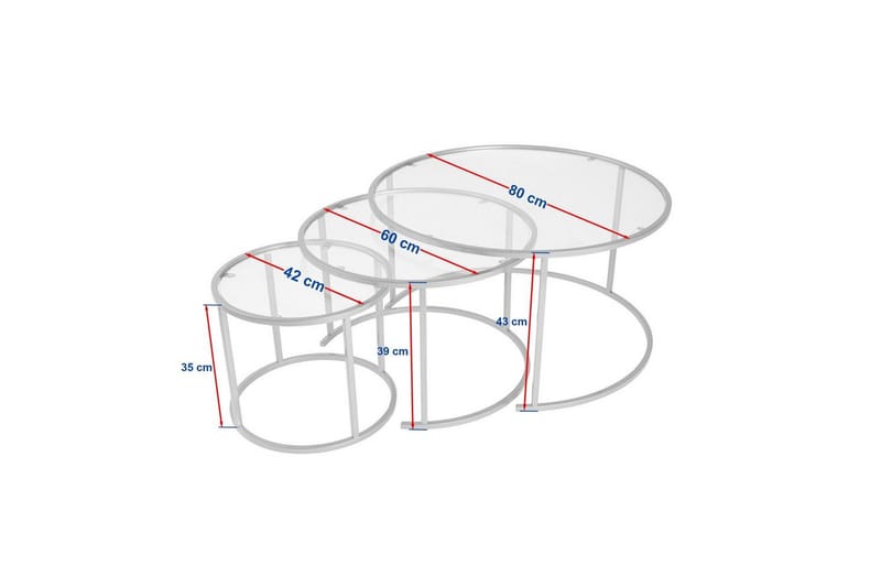 Soffbordset 3 delar Rikiya Svart Grå - Svart Grå - Möbler - Bord & matgrupp - Soffbord
