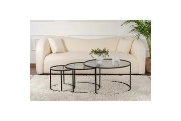 Soffbordset 3 delar Rikiya Svart Grå - Svart Grå - Möbler - Bord & matgrupp - Soffbord