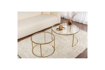 Soffbordset Rikiya Guld Transparent - Möbler - Bord & matgrupp - Soffbord