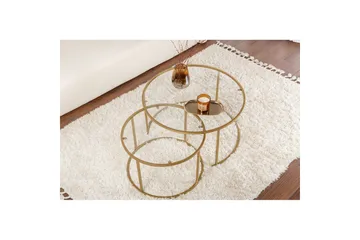 Soffbordset Rikiya Guld Transparent - Möbler - Bord & matgrupp - Soffbord