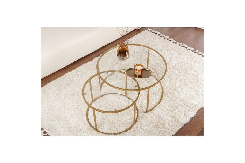 Soffbordset Rikiya Guld Transparent - Möbler - Bord & matgrupp - Soffbord
