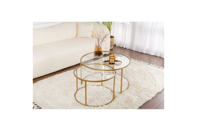 Soffbordset Rikiya Guld Transparent - Möbler - Bord & matgrupp - Soffbord