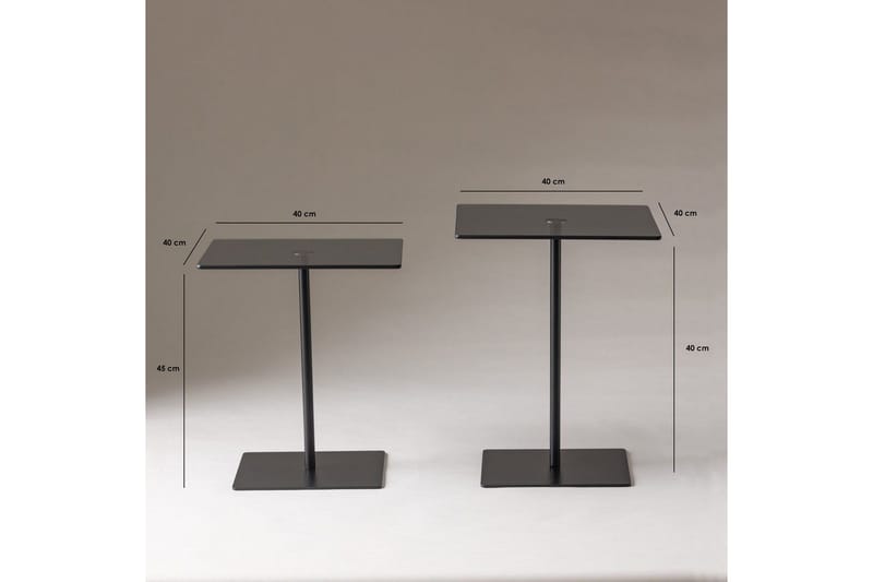 Soffbordssats Challur Svart / Rök - Svart - Möbler - Bord & matgrupp - Soffbord