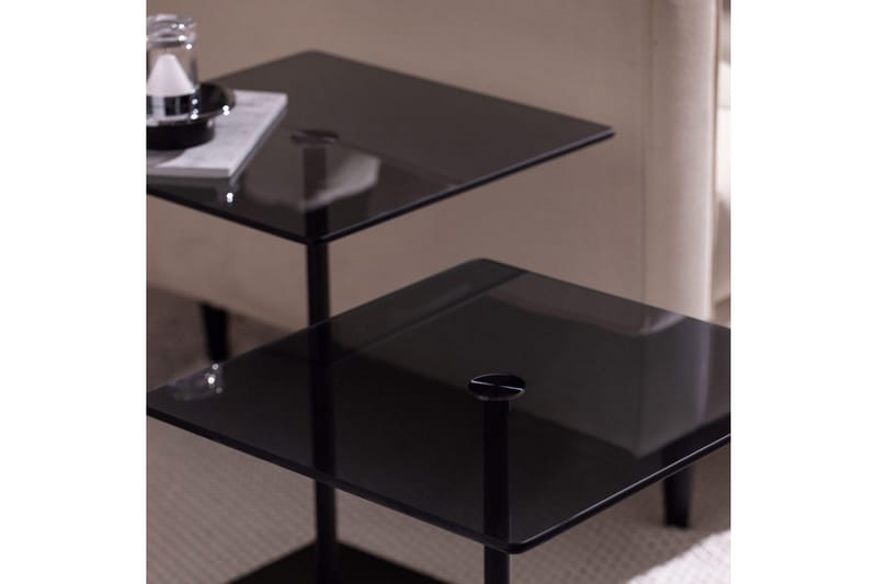 Soffbordssats Challur Svart / Rök - Svart - Möbler - Bord & matgrupp - Soffbord