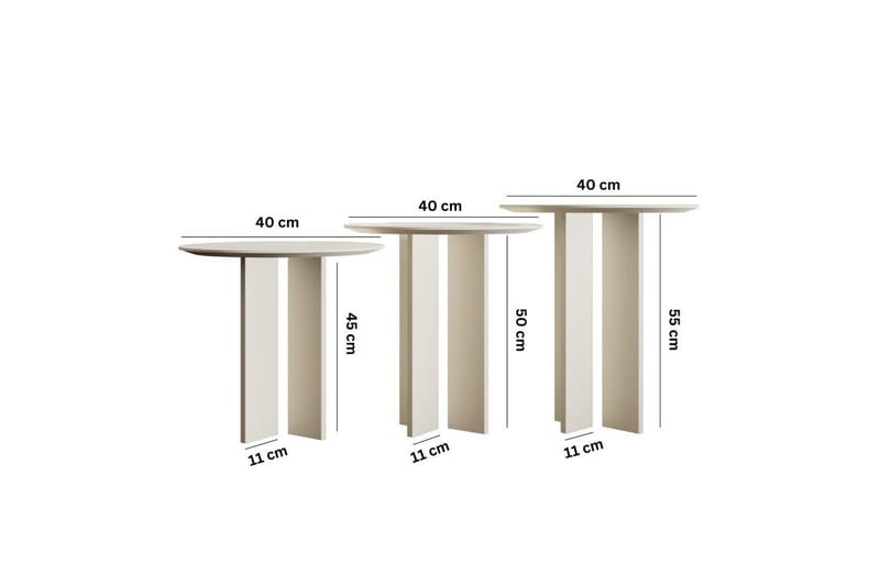 Soffbordssats Glenure Grädde - Grädde - Möbler - Bord & matgrupp - Soffbord