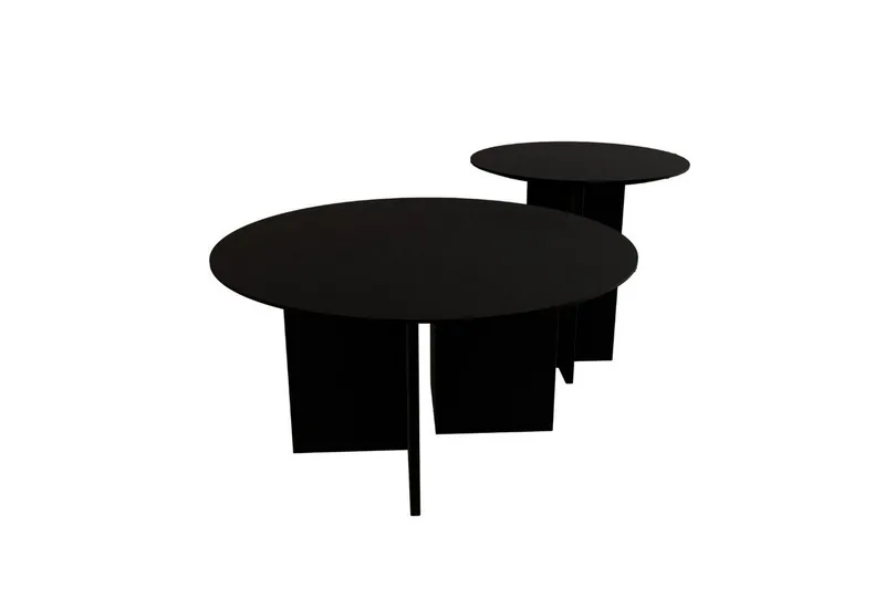 Soffbordssats Glenure Svart, Svart