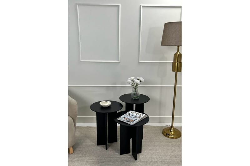 Soffbordssats Glenure Svart - Svart - Möbler - Bord & matgrupp - Soffbord