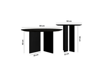 Soffbordssats Glenure Svart - Svart - Möbler - Bord & matgrupp - Soffbord