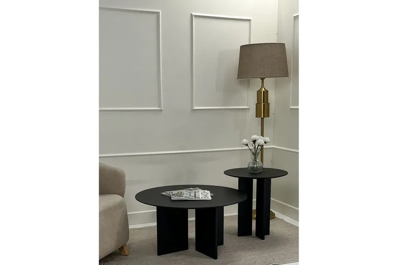 Soffbordssats Glenure Svart - Svart - Möbler - Bord & matgrupp - Soffbord