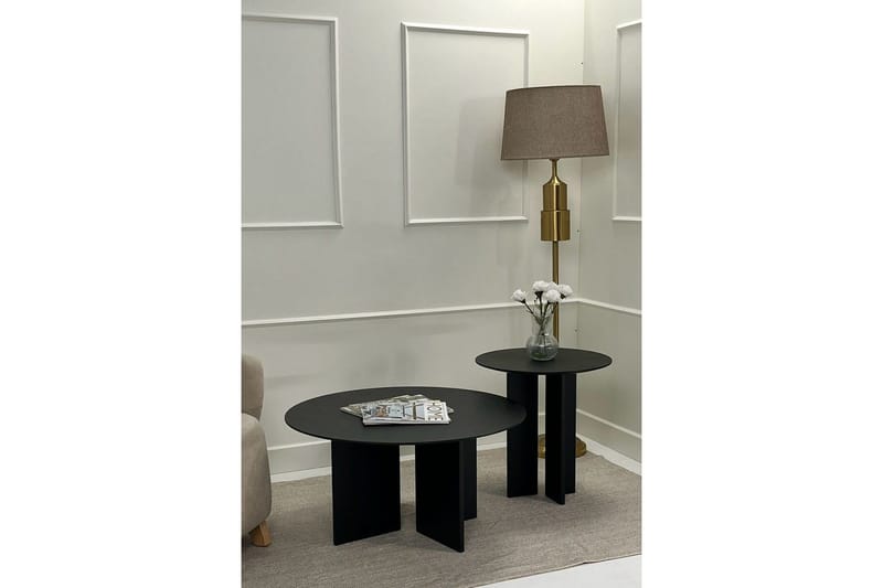 Soffbordssats Glenure Svart - Svart - Möbler - Bord & matgrupp - Soffbord