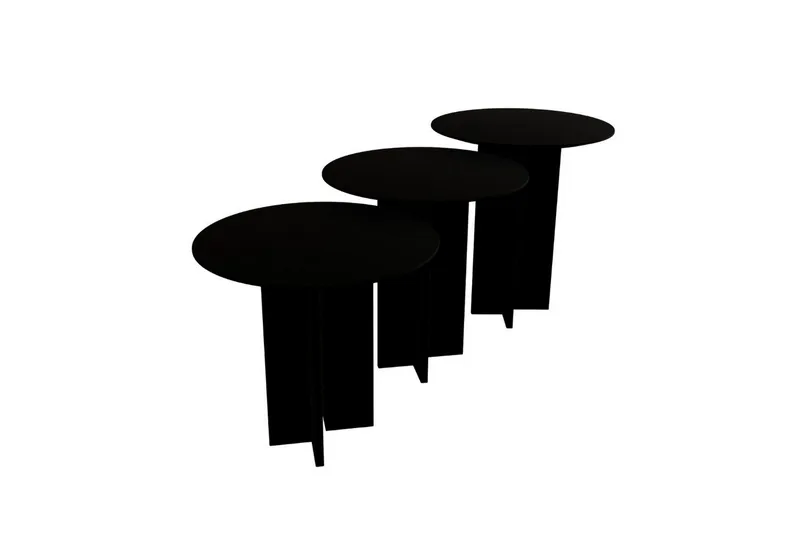 Soffbordssats Glenure Svart, Svart