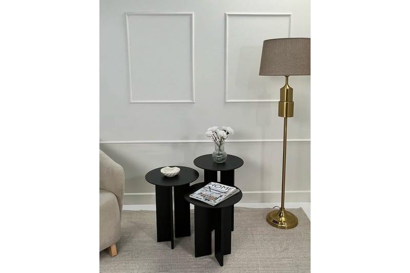 Soffbordssats Glenure Svart - Svart - Möbler - Bord & matgrupp - Soffbord