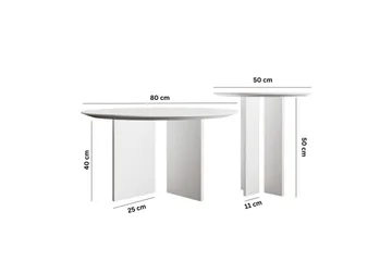 Soffbordssats Glenure Vit - Vit - Möbler - Bord & matgrupp - Soffbord