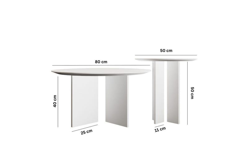 Soffbordssats Glenure Vit - Vit - Möbler - Bord & matgrupp - Soffbord