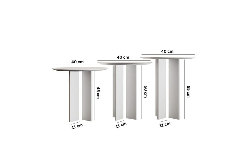 Soffbordssats Glenure Vit - Vit - Möbler - Bord & matgrupp - Soffbord