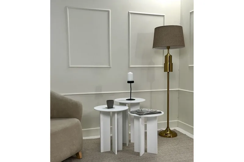 Soffbordssats Glenure Vit - Vit - Möbler - Bord & matgrupp - Soffbord