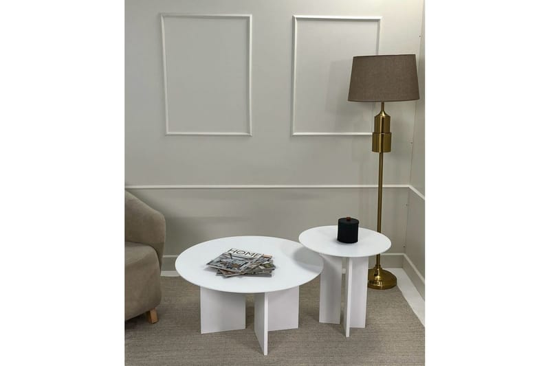 Soffbordssats Glenure Vit - Vit - Möbler - Bord & matgrupp - Soffbord