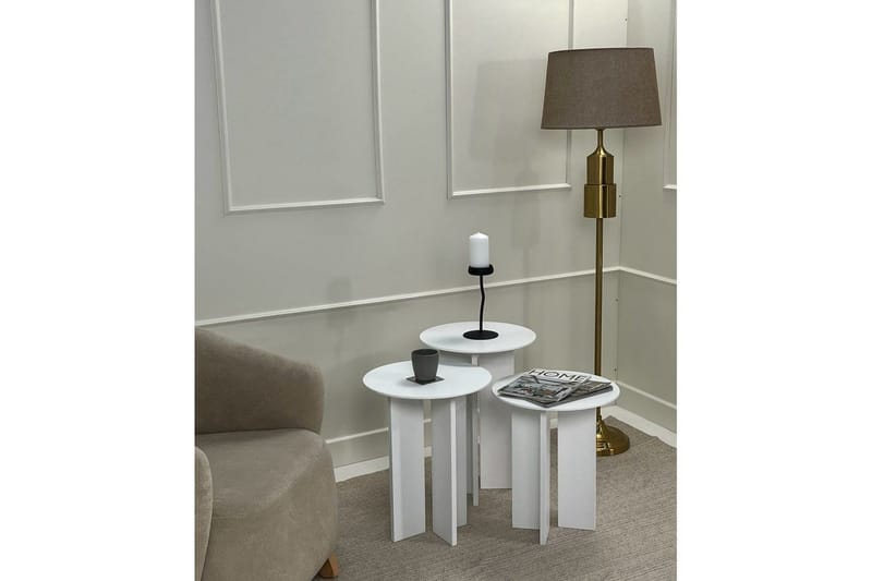 Soffbordssats Glenure Vit - Vit - Möbler - Bord & matgrupp - Soffbord