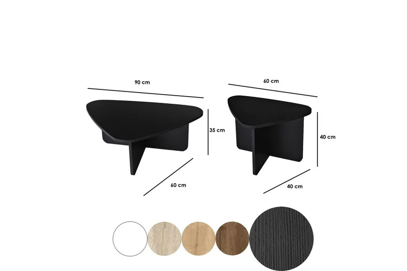 Soffbordssats Jewa Set Svart - Svart - Möbler - Bord & matgrupp - Soffbord