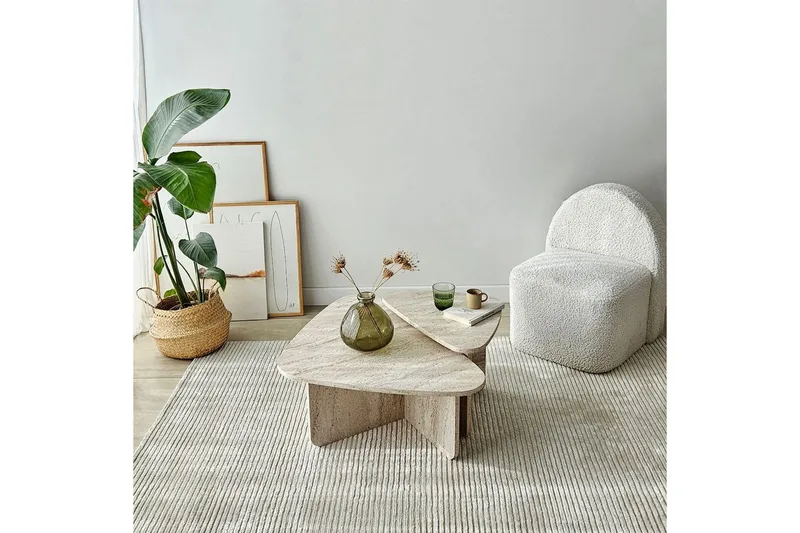 Soffbordssats Jewa Set Travertin - Travertin - Möbler - Bord & matgrupp - Soffbord