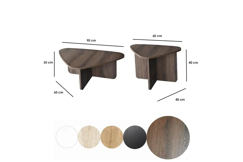 Soffbordssats Jewa Set Valnöt - Valnöt - Möbler - Bord & matgrupp - Soffbord