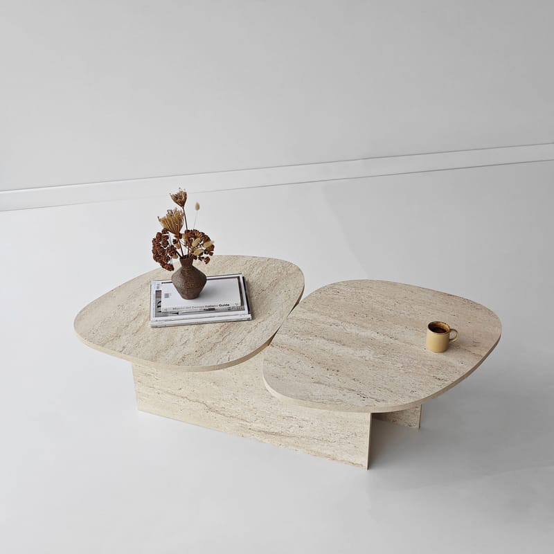 Sovranor Soffbord 125 cm - Travertin - Möbler - Bord & matgrupp - Soffbord