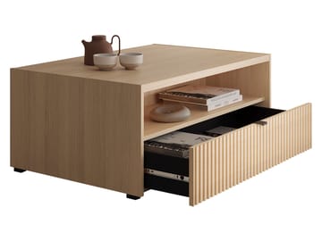 Sovren 100 cm Rektangulärt Soffbord med Lådor i Trä - Beige - Möbler - Bord & matgrupp - Soffbord