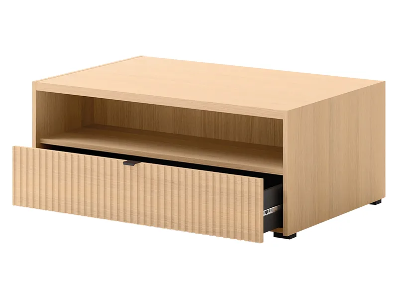 Sovren 100 cm Rektangulärt Soffbord med Lådor i Trä - Beige - Möbler - Bord & matgrupp - Soffbord