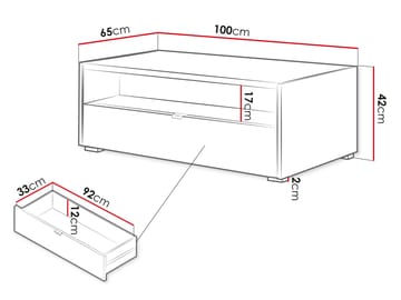 Sovren 100 cm Rektangulärt Soffbord med Lådor i Trä - Beige - Möbler - Bord & matgrupp - Soffbord