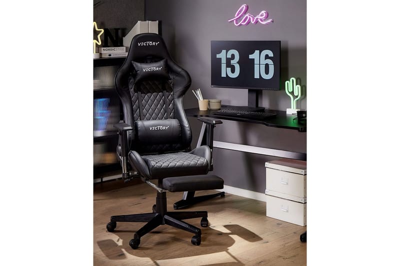 Gamingstol Victory Svart/Vit - Svart/Vit - Möbler - Bord & matgrupp - Spelbord