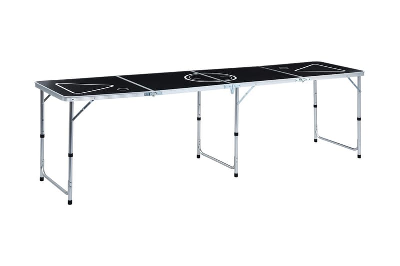 Hopfällbart beer pong bord med koppar och bollar 240 cm - Flerfärgad - Beer pong bord - Spelbord