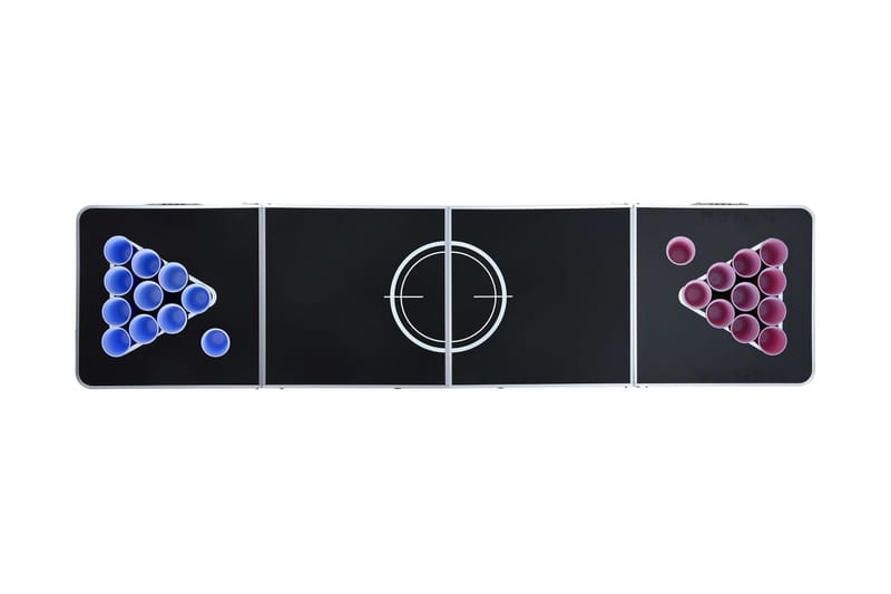 Hopfällbart beer pong bord med koppar och bollar 240 cm - Flerfärgad - Beer pong bord - Spelbord