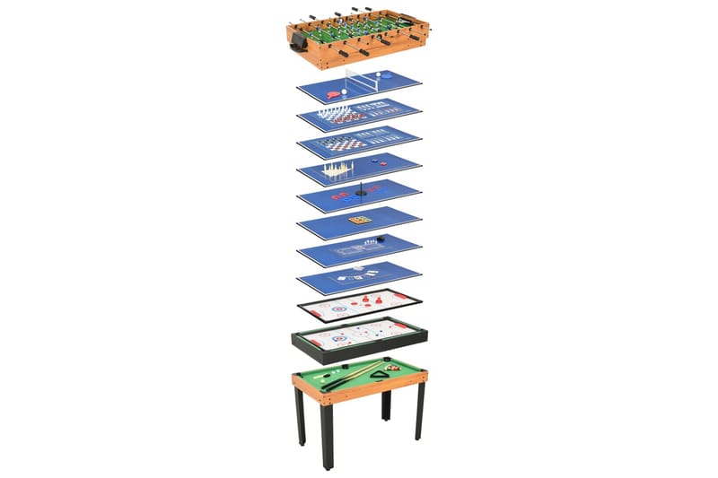 Multi-spelbord 15-i-1 121x61x82 cm lönn - Brun - Multi spelbord & kombibord - Spelbord
