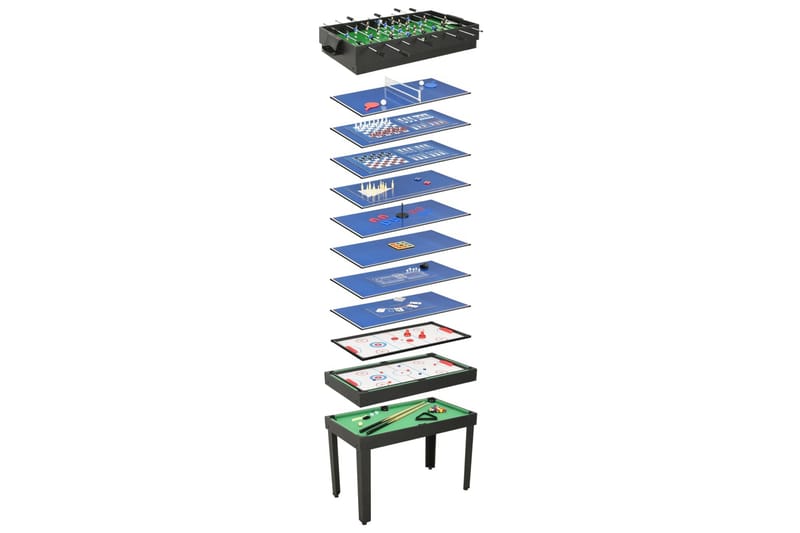 Multi-spelbord 15-i-1 121x61x82 cm svart - Svart - Multi spelbord & kombibord - Spelbord