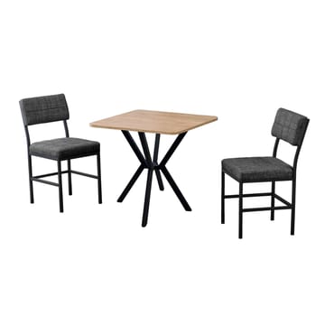 Stedum Matgrupp Bord 70 cm + 2 Stolar - Antracit Och Valnöt - Möbler - Bord & matgrupp - Matgrupp