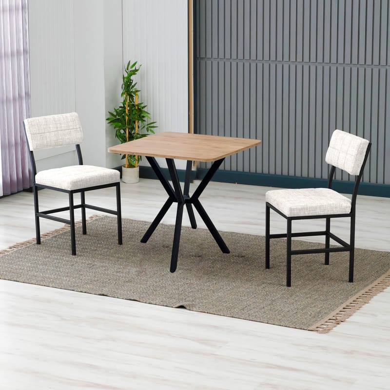 Stedum Matgrupp Bord 70 cm + 2 Stolar - Kräm Valnöt - Möbler - Bord & matgrupp - Matgrupp