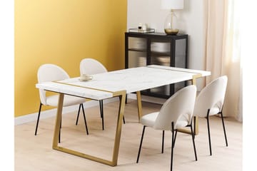 Stensby Matbord 90x200 cm - Vit/Guld - Möbler - Bord & matgrupp - Matbord & köksbord