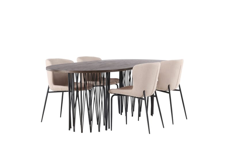 Stone Matbord 220x100x74 cm Oval med 4 Modesto Matstol - Möbler - Bord & matgrupp - Matgrupp