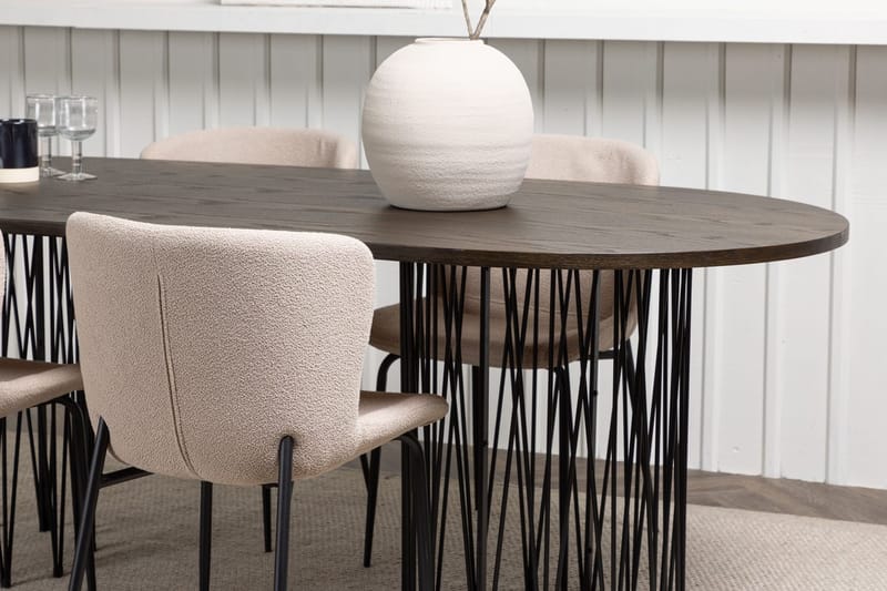 Stone Matbord 220x100x74 cm Oval med 4 Modesto Matstol - Möbler - Bord & matgrupp - Matgrupp