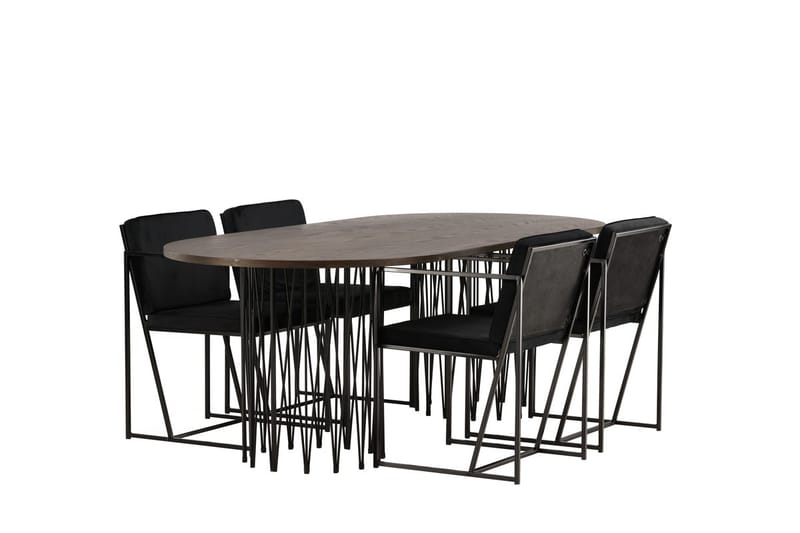 Stone Matbord 220x100x74 cm Oval med 4 Richmond Matstol - Möbler - Bord & matgrupp - Matgrupp