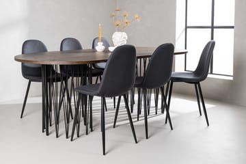 Stone Matbord 220x100x74 cm Oval med 6 Polar Matstol - Möbler - Bord & matgrupp - Matgrupp