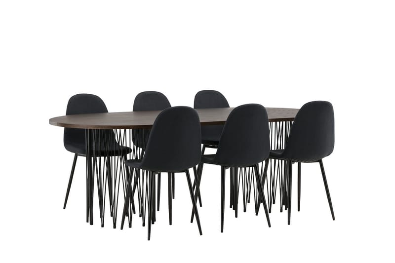 Stone Matbord 220x100x74 cm Oval med 6 Polar Matstol - Möbler - Bord & matgrupp - Matgrupp