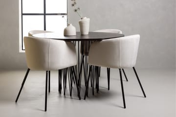 Stone Matgrupp 120 cm Rund med 4 Berit stolar - Beige - Möbler - Bord & matgrupp - Matgrupp