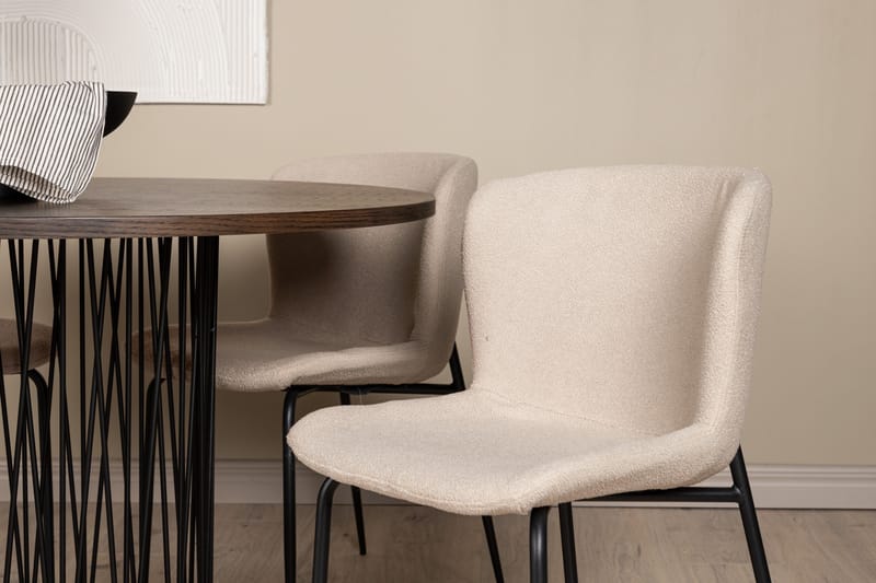 Stone Matgrupp 120 cm Rund med 4 Modesto stolar - Mörkgrå - Möbler - Bord & matgrupp - Matgrupp