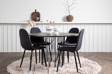 Stone Matgrupp 120 cm Rund med 4 Polar stolar - Svart - Möbler - Bord & matgrupp - Matgrupp