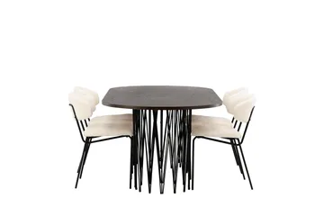 Stone Matgrupp 220 cm Oval med 4 Chico Stolar - Svart - Möbler - Bord & matgrupp - Matgrupp