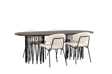 Stone Matgrupp 220 cm Oval med 4 Chico Stolar - Svart - M�öbler - Bord & matgrupp - Matgrupp