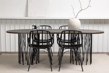 Stone Matgrupp 220 cm Oval med 4 Dyrön stolar - Svart - Möbler - Bord & matgrupp - Matgrupp