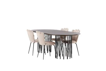 Stone Matgrupp 220 cm Oval med 4 Limhamn stolar - Beige - Möbler - Bord & matgrupp - Matgrupp